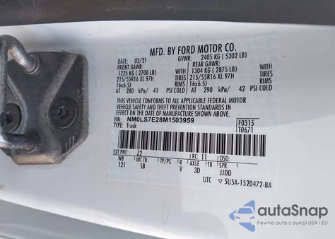 2021 Ford Transit Connect Xl Cargo Van from USA, damaged, VIN NM0LS7E28M1503959